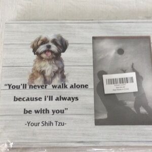 Shih Tzu Companion Picture Frame - White and Gray